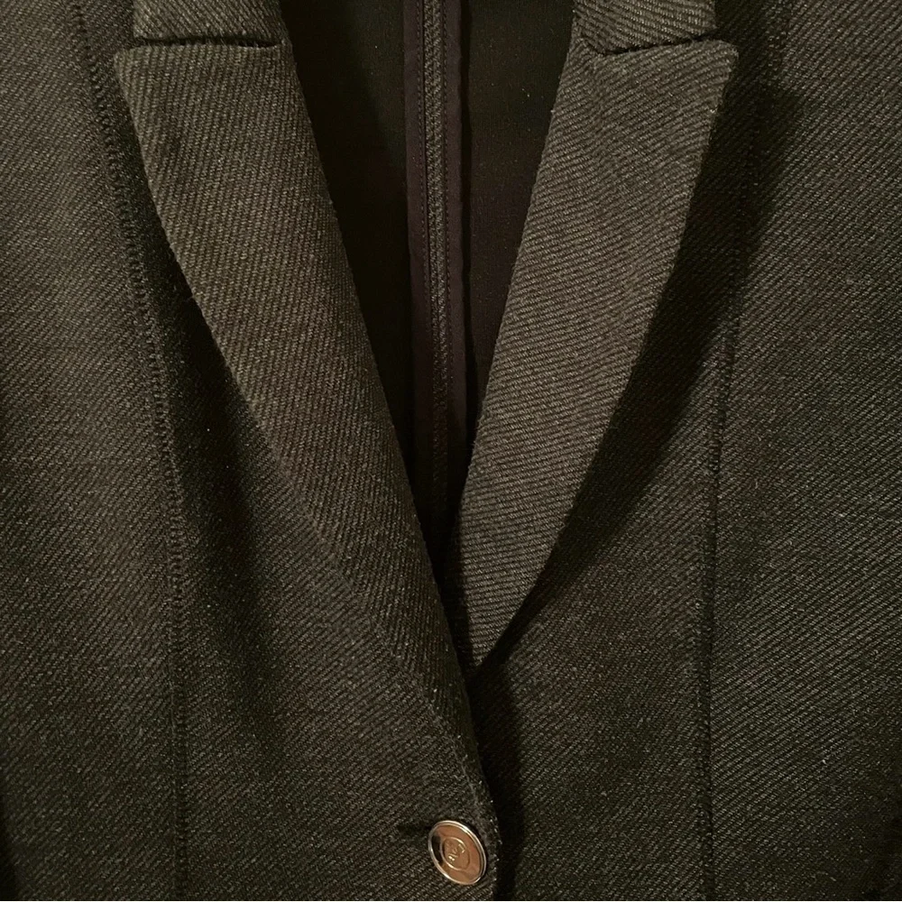 Armani Jeans Women’s Gray Black Herringbone One Button Two Pocket‎ Blazer Size S
